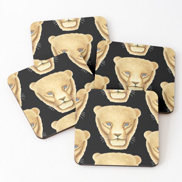 Item preview, Lion head portrait design black background big cat unique gift present artwork designed and sold by Arniesart85.