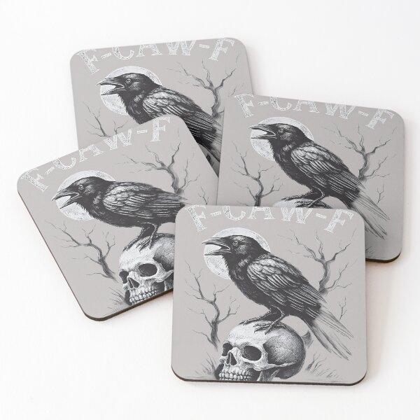 Item preview, F-Caw-F Black Crow Bird Retro Vintage Gothic Moon designed and sold by mjohnson9.