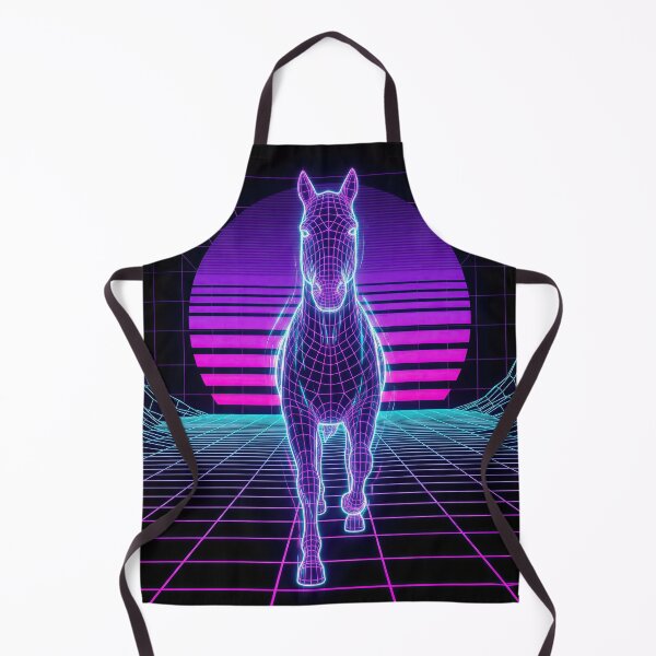 Item preview, Synthwave Horse - 80s Retro Grid Neon Aesthetic designed and sold by SavinMercantile.
