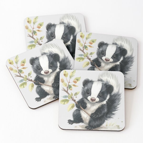 Item preview, Skunk playing with a branch designed and sold by LiskoDesign.