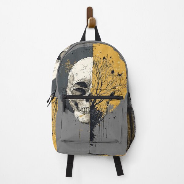 Item preview, Split Skull Tree Nature Yellow Circle Graphic designed and sold by Shoot-The-Moon.