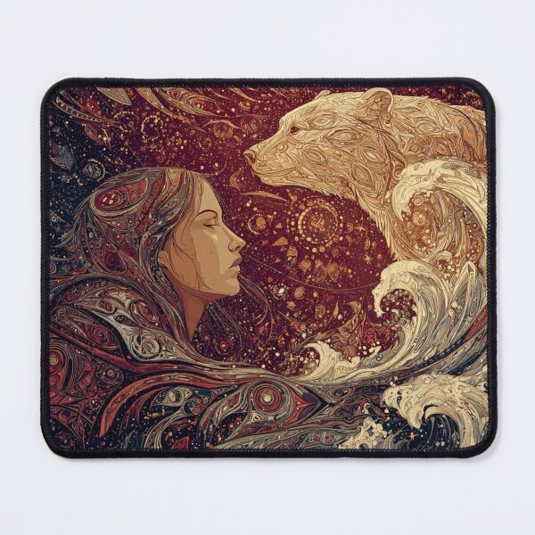 Item preview, Cosmic Bear Spirit Animal & Divine Feminine – Mystical Water & Star Art designed and sold by Alaska Magick.