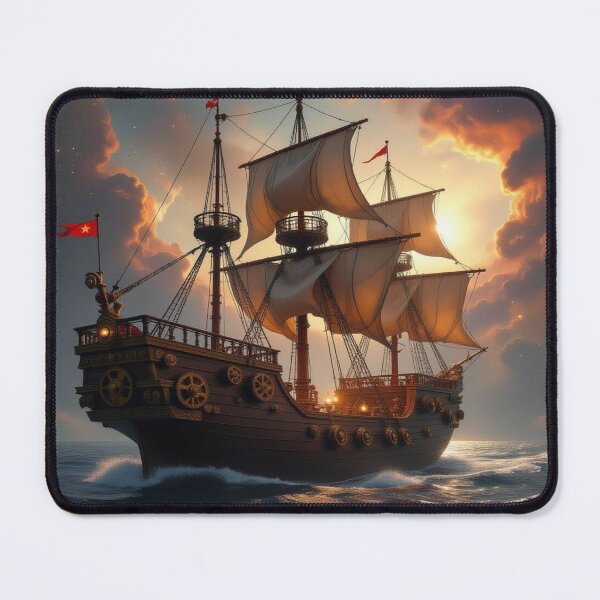 Item preview, Majestic Sailing Ship at Sunset – Romance, adventure & golden light on the open sea designed and sold by FotoworldEdel.