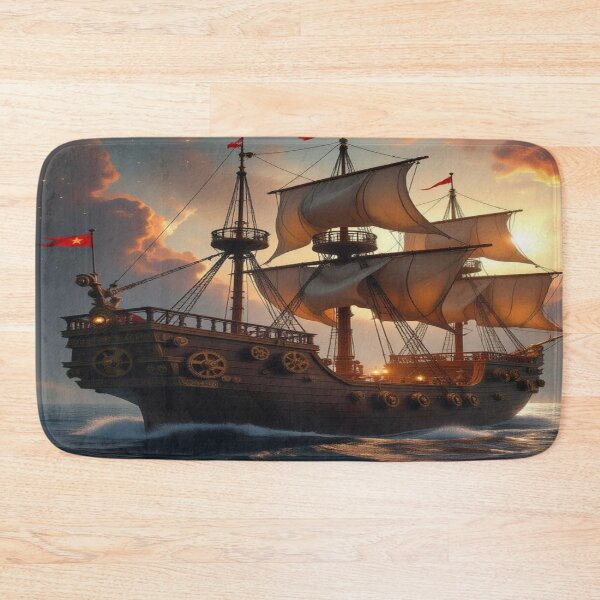 Item preview, Majestic Sailing Ship at Sunset – Romance, adventure & golden light on the open sea designed and sold by FotoworldEdel.