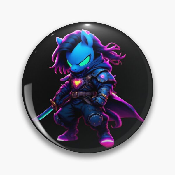 Artikelvorschau, Cyberpunk-Pony-Samurai mit Neon-Katana entworfen und verkauft von SweetRossel.