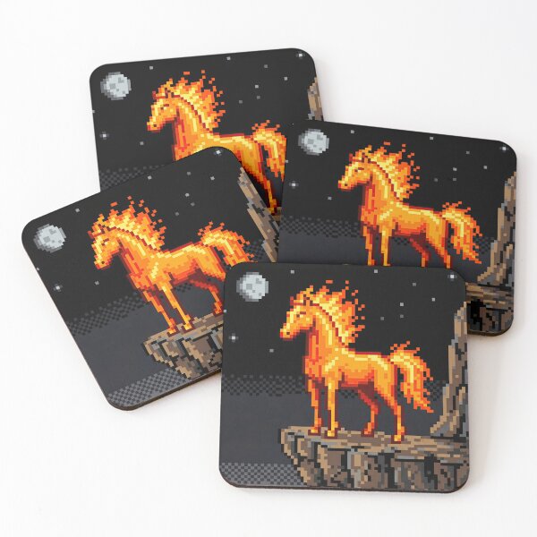 Item preview, 8-Bit Fire Horse - Retro Pixel Art Gamer Aesthetic designed and sold by SavinMercantile.