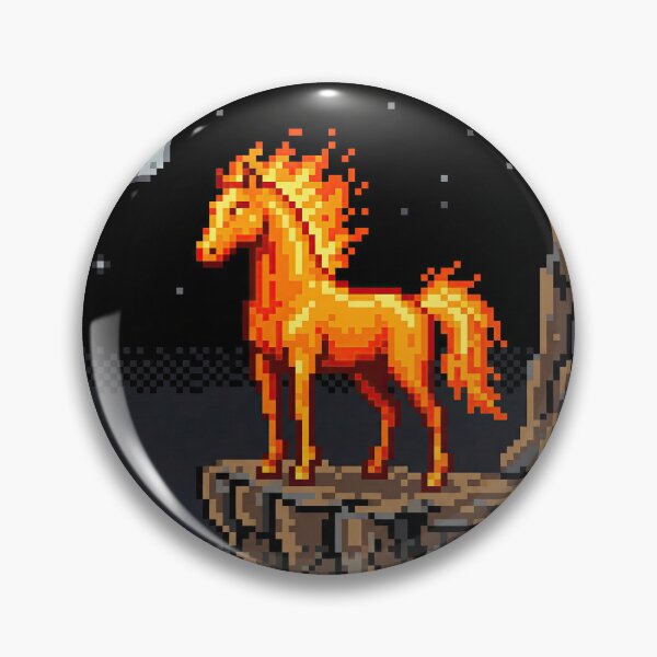Item preview, 8-Bit Fire Horse - Retro Pixel Art Gamer Aesthetic designed and sold by SavinMercantile.
