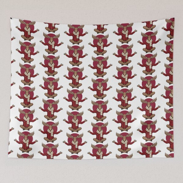 Item preview, Zen Christmas Moose Meditating Art designed and sold by SholoStudio.