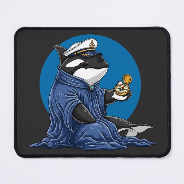 Item preview, Nautical Orca Captain Cartoon Illustration designed and sold by SholoStudio.