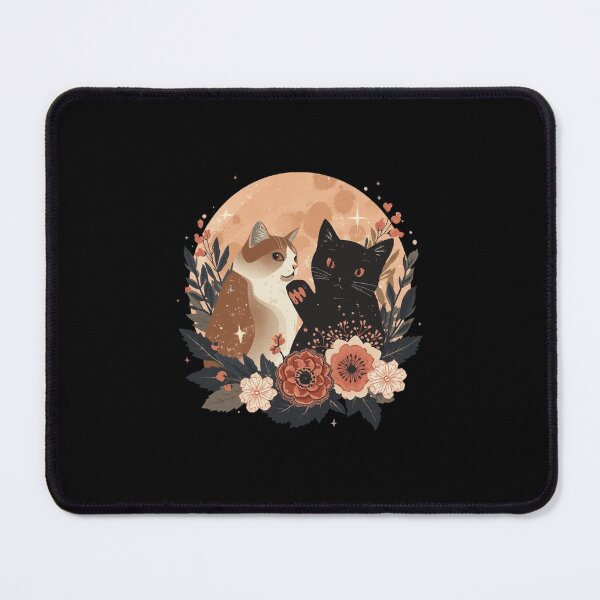 Item preview, Cute Cat Couple Art Print | Vintage Feline Botanical Illustration Digital Download | Aesthetic Cat Lover Gift designed and sold by HimBoo.