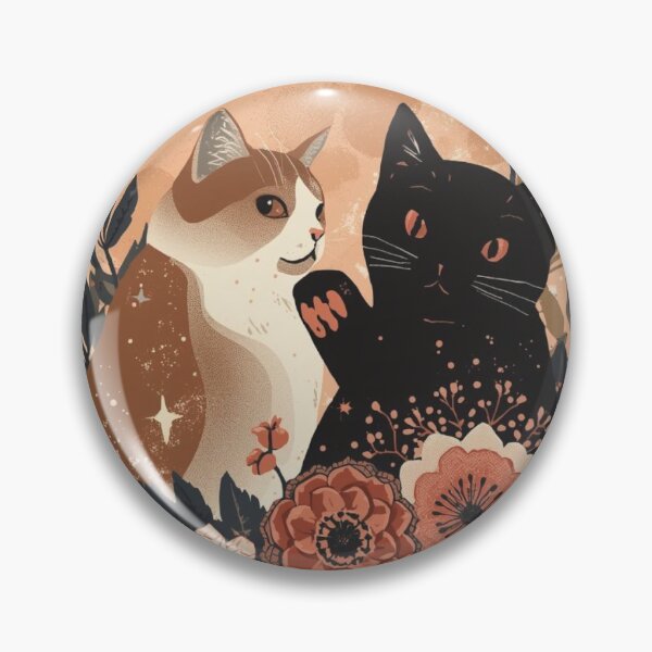 Item preview, Cute Cat Couple Art Print | Vintage Feline Botanical Illustration Digital Download | Aesthetic Cat Lover Gift designed and sold by HimBoo.