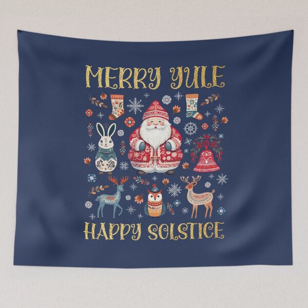Item preview, Merry Yule Winter Solstice Santa - Nordic Folk Art Scandinavian Christmas designed and sold by Pingestre.