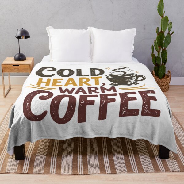 Item preview, Cold Heart Warm Coffee – Funny Coffee Quote Vintage Typography designed and sold by Lulunza.