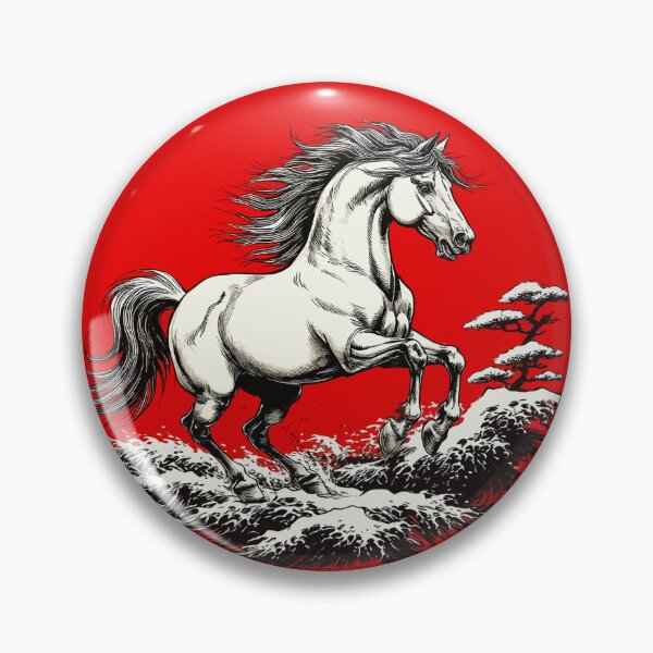 Item preview, Galloping Horse in a Red Circle. Japanese Art designed and sold by PeasyEasy.