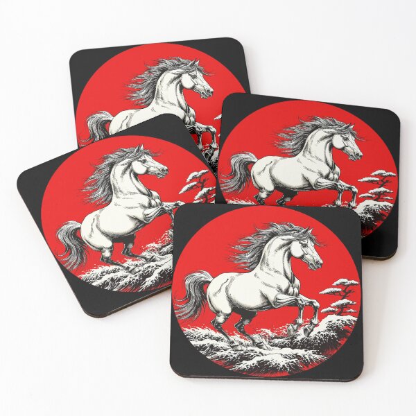 Item preview, Galloping Horse in a Red Circle. Japanese Art designed and sold by PeasyEasy.