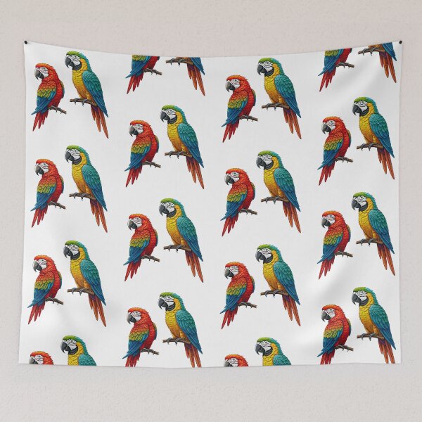 Item preview, Embroidered parrots designed and sold by PrintLabStudio.