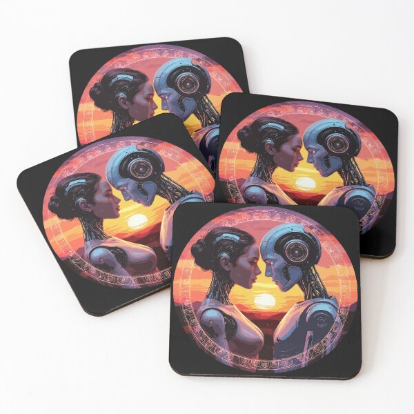 Item preview, Robot Lovers. Robot Love. Humanoids in Sunset designed and sold by PeasyEasy.