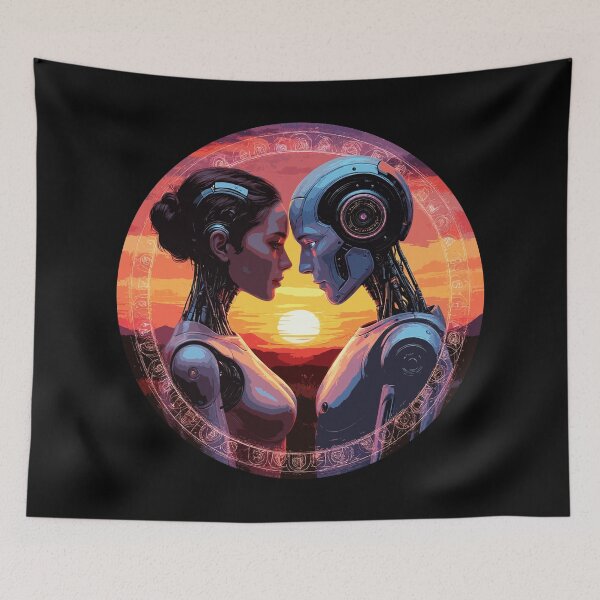 Item preview, Robot Lovers. Robot Love. Humanoids in Sunset designed and sold by PeasyEasy.