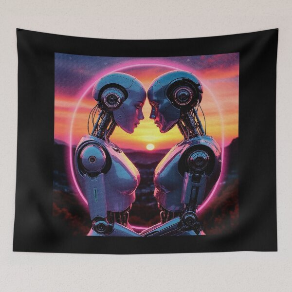 Item preview, Robot Love. Robot lovers. Humanoids in Sunset designed and sold by PeasyEasy.
