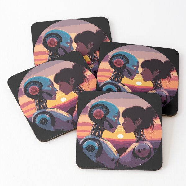 Item preview, Female Robot Lovers. Robot Love. Humanoids in Sunset designed and sold by PeasyEasy.