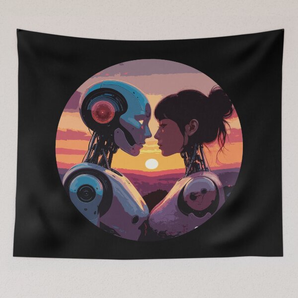 Item preview, Female Robot Lovers. Robot Love. Humanoids in Sunset designed and sold by PeasyEasy.