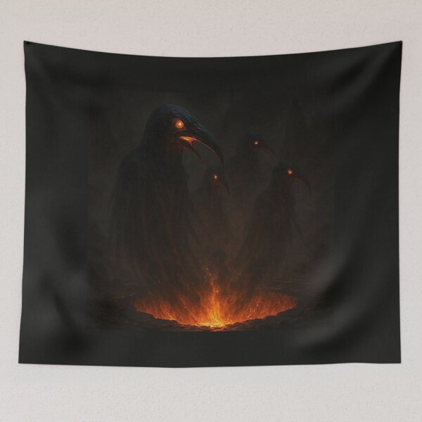 Item preview, Fireborne Ravens of the Underworld designed and sold by nikkolaus.