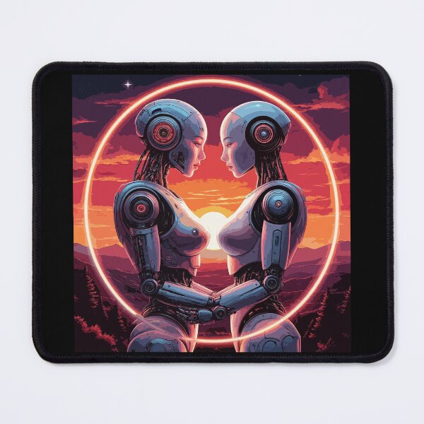 Item preview, Robot lovers. Female Robot Love. Humanoids in Sunset designed and sold by PeasyEasy.