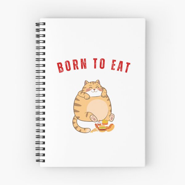 Item preview, Born to Eat Chubby Cat T-Shirt, Cute Funny Fat Cat Burger Fries Tee designed and sold by Like it.