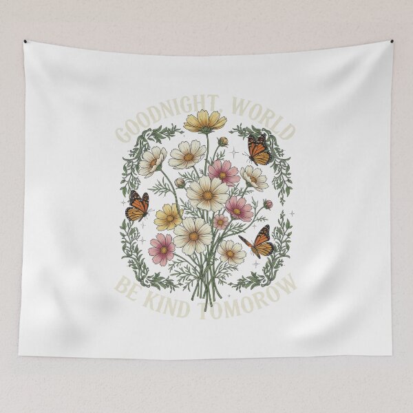 Item preview, Goodnight World Be Kind Tomorrow – Gentle Night Quote designed and sold by TextMood.