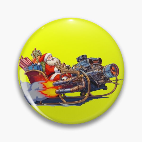 Item preview, Holidays at High RPM. Epic Flame-Throwin Sleigh. Santa Claus on a sleigh transformed into a beast of speed a hot rod with a gleaming V8 engine. designed and sold by Creative-Sanc.