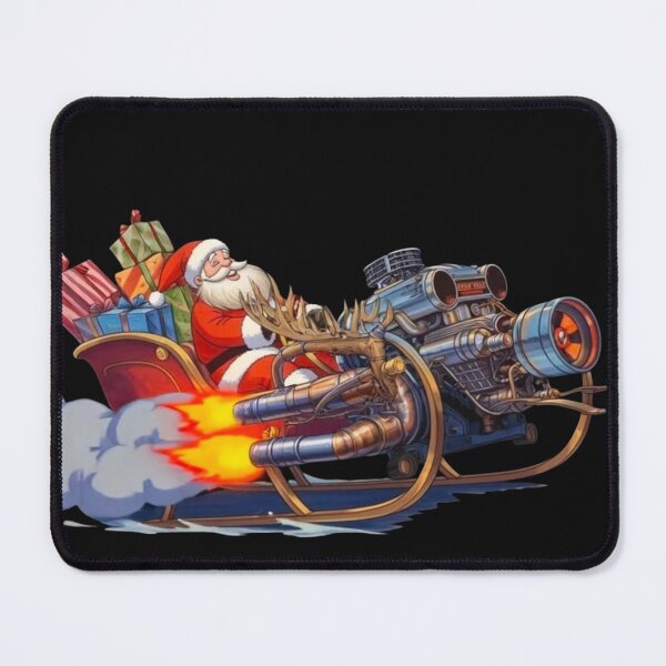 Item preview, Holidays at High RPM. Epic Flame-Throwin Sleigh. Santa Claus on a sleigh transformed into a beast of speed a hot rod with a gleaming V8 engine. designed and sold by Creative-Sanc.