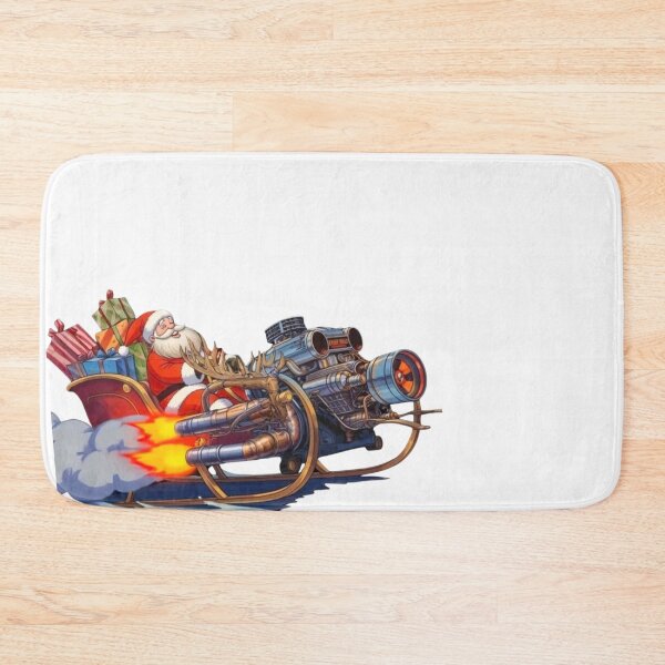 Item preview, Holidays at High RPM. Epic Flame-Throwin Sleigh. Santa Claus on a sleigh transformed into a beast of speed a hot rod with a gleaming V8 engine. designed and sold by Creative-Sanc.
