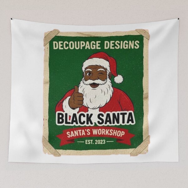 Item preview, BLACK SANTA NAPKIN designed and sold by Obinne.