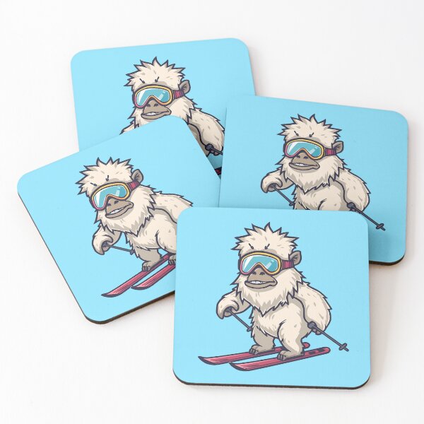 Item preview, Skiing Yeti Cartoon – Cute Winter Mountain Creature on Skis designed and sold by SimplyJasper.