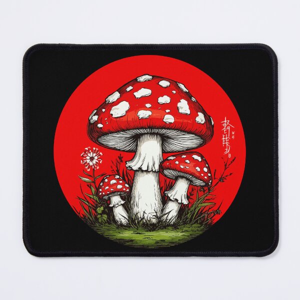Item preview, Red Amanita Mushroom in a Red Circle. Japanese Art. Agaric designed and sold by PeasyEasy.