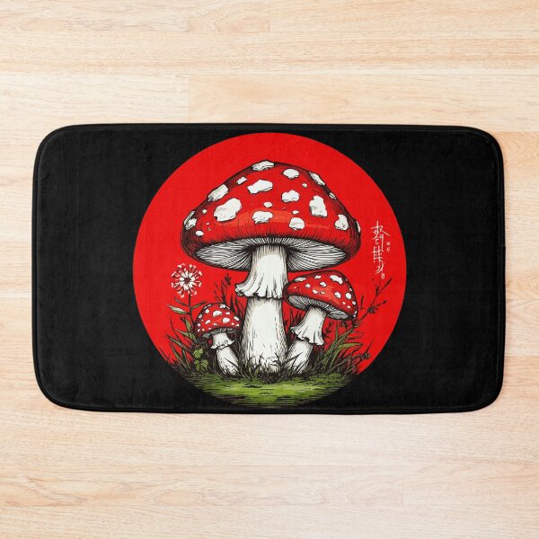 Item preview, Red Amanita Mushroom in a Red Circle. Japanese Art. Agaric designed and sold by PeasyEasy.