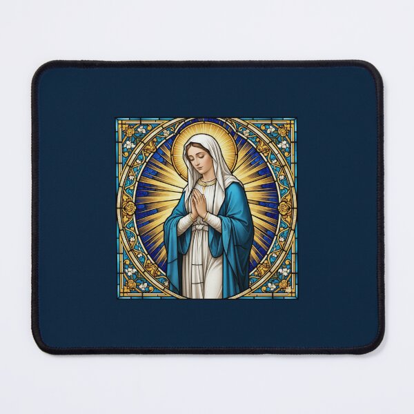 Item preview, Immaculate Conception Virgin Mary Square Stained Glass Sticker designed and sold by artecomm.