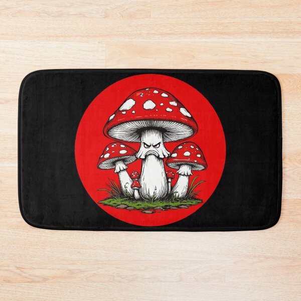 Item preview, Angry Red Amanita Mushroom in a Red Circle. Japanese Art. Unhappy Agaric designed and sold by PeasyEasy.