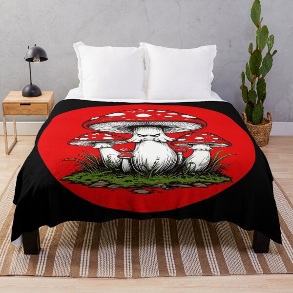 Item preview, Angry Red Amanita Mushroom in a Red Circle. Japanese Art. Unhappy Agaric designed and sold by PeasyEasy.