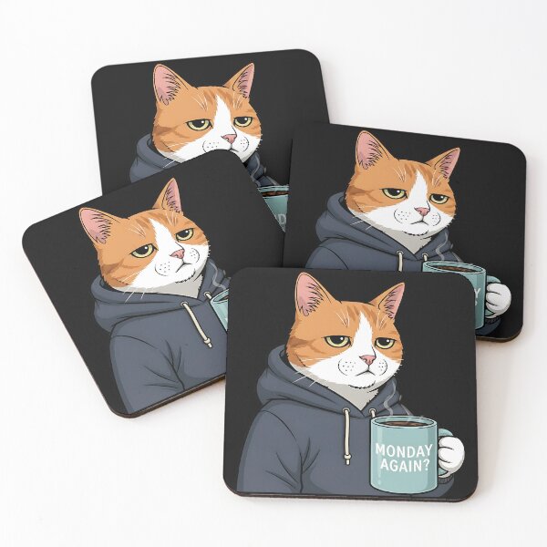 Item preview, Tired Cat Monday Morning Coffee designed and sold by Pawrizzma POD.
