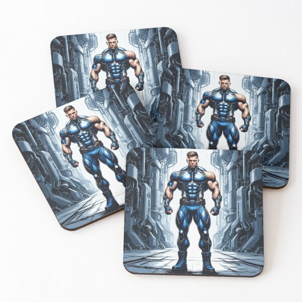 Item preview, Strong Bodybuilder Robot. Male Android. Blue Humanoid Man designed and sold by PeasyEasy.