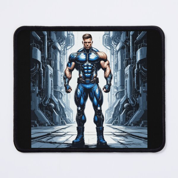 Item preview, Strong Bodybuilder Robot. Male Android. Blue Humanoid Man designed and sold by PeasyEasy.