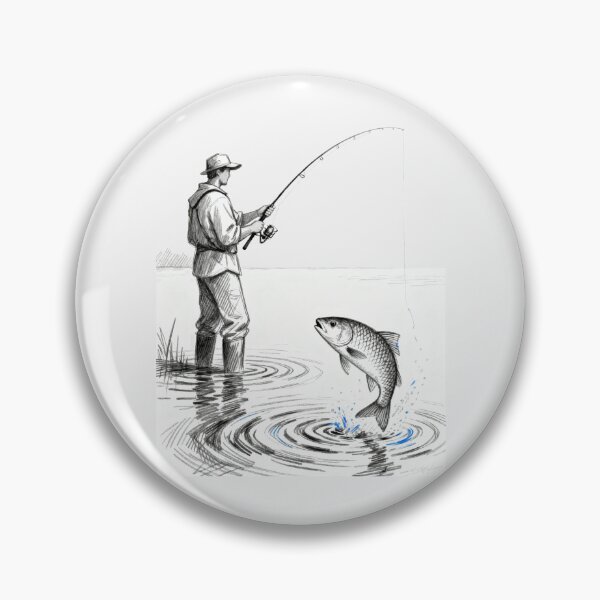 Item preview, Lake Day Catch – Classic Fisherman Sketch Art designed and sold by EimSol.