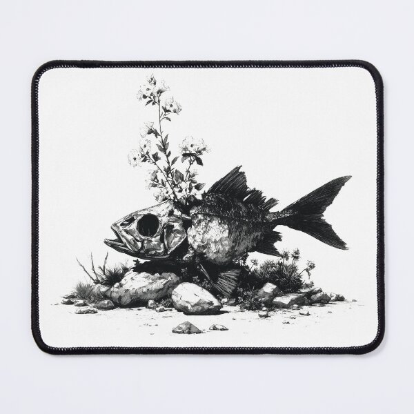 Item preview, Bloom in Decay: Floral Fish Skeleton Vintage Art designed and sold by t5uisiu.