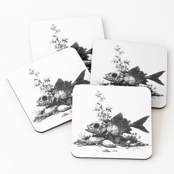 Item preview, Bloom in Decay: Floral Fish Skeleton Vintage Art designed and sold by t5uisiu.