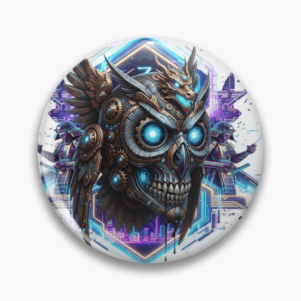 Item preview, Steampunk Cyberpunk Owl Skull Samurai Mask designed and sold by newvisionart191.
