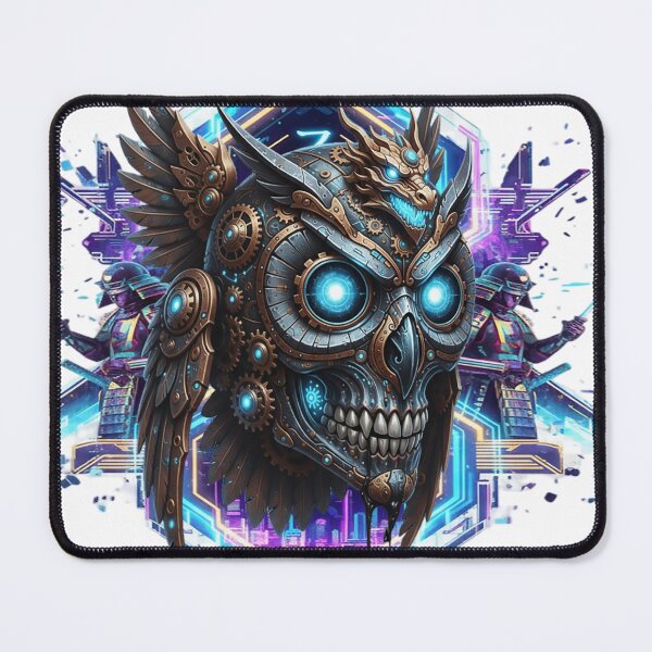 Item preview, Steampunk Cyberpunk Owl Skull Samurai Mask designed and sold by newvisionart191.
