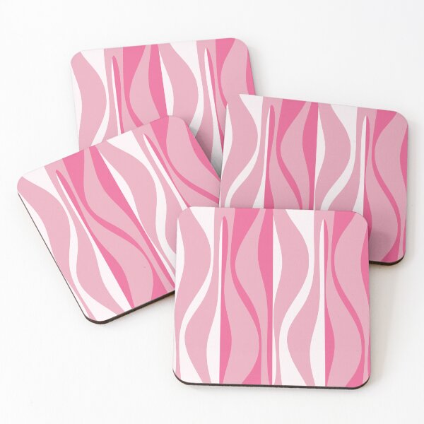 Item preview, Mid Century Modern Retro Lounge Striped Ogee Pattern in Pink designed and sold by kierkegaard.