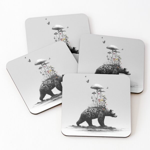 Item preview, Wilderness Memento Mori: Half Skeleton Bear Art designed and sold by t5uisiu.