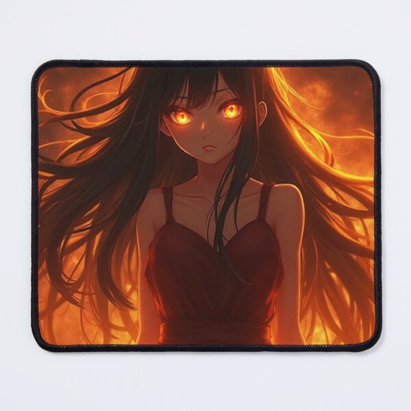 Item preview, Fiery Anime Girl with Flame Aura – Intense Heat Anime Art designed and sold by OhmAuraArt.